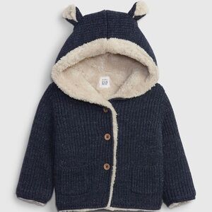 GAP Blue Knit Cardigan with Cream Lining